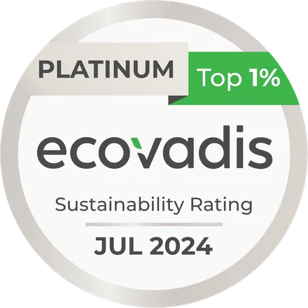 Médaille EcoVadis Platinum, Sustainability Rating, Top 1 % mondial, juillet 2024
